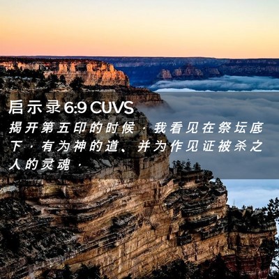 Picture 02 - 启 示 录 6:9 CUVS - 揭 开 第 五 印 的 时 候 ， 我 看 见 - Bible Verse Picture