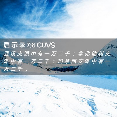 Picture 02 - 启 示 录 7:6 CUVS - 亚 设 支 派 中 有 一 万 二 千 ； 拿 - Bible Verse Picture