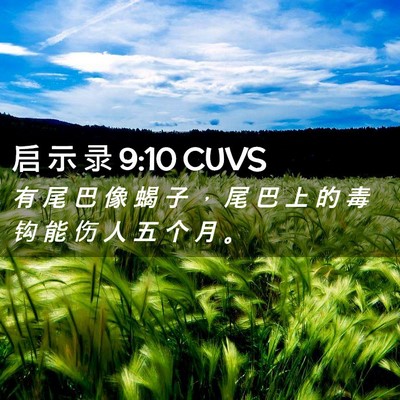 Picture 02 - 启 示 录 9:10 CUVS - 有 尾 巴 像 蝎 子 ， 尾 巴 上 的 毒 - Bible Verse Picture