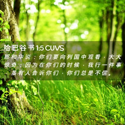 Picture 02 - 哈 巴 谷 书 1:5 CUVS - 耶 和 华 说 ： 你 们 要 向 列 国 中 - Bible Verse Picture