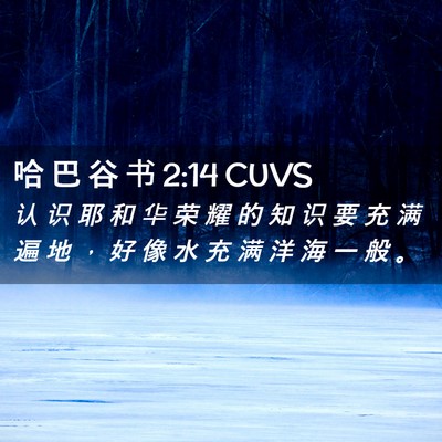 Picture 02 - 哈 巴 谷 书 2:14 CUVS - 认 识 耶 和 华 荣 耀 的 知 识 要 充 - Bible Verse Picture