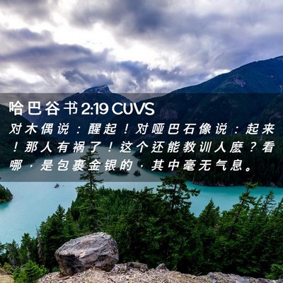 Picture 02 - 哈 巴 谷 书 2:19 CUVS - 对 木 偶 说 ： 醒 起 ！ 对 哑 巴 石 - Bible Verse Picture