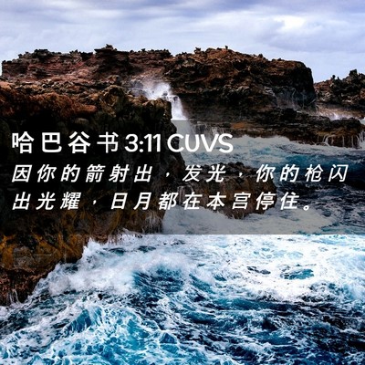 Picture 02 - 哈 巴 谷 书 3:11 CUVS - 因 你 的 箭 射 出 ， 发 光 ， 你 的 - Bible Verse Picture