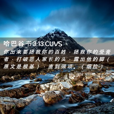 Picture 02 - 哈 巴 谷 书 3:13 CUVS - 你 出 来 要 拯 救 你 的 百 姓 ， 拯 - Bible Verse Picture
