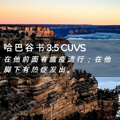 Picture 02 - 哈 巴 谷 书 3:5 CUVS - 在 他 前 面 有 瘟 疫 流 行 ； 在 他 - Bible Verse Picture