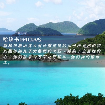 Picture 02 - 哈 该 书 1:14 CUVS - 耶 和 华 激 动 犹 大 省 长 撒 拉 铁 - Bible Verse Picture