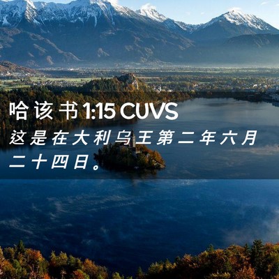 Picture 02 - 哈 该 书 1:15 CUVS - 这 是 在 大 利 乌 王 第 二 年 六 月 - Bible Verse Picture