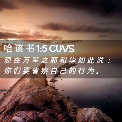 Picture 02 - 哈 该 书 1:5 CUVS - 现 在 万 军 之 耶 和 华 如 此 说 ： - Bible Verse Picture