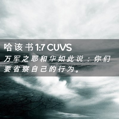 Picture 02 - 哈 该 书 1:7 CUVS - 万 军 之 耶 和 华 如 此 说 ： 你 们 - Bible Verse Picture