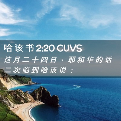 Picture 02 - 哈 该 书 2:20 CUVS - 这 月 二 十 四 日 ， 耶 和 华 的 话 - Bible Verse Picture