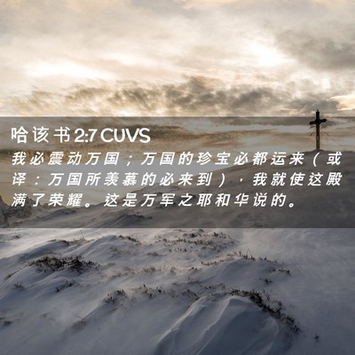 Picture 02 - 哈 该 书 2:7 CUVS - 我 必 震 动 万 国 ； 万 国 的 珍 宝 - Bible Verse Picture