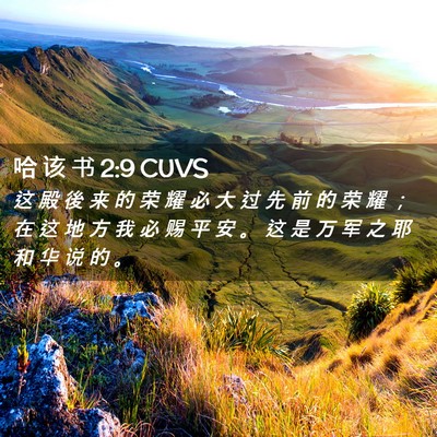 Picture 02 - 哈 该 书 2:9 CUVS - 这 殿 後 来 的 荣 耀 必 大 过 先 前 - Bible Verse Picture
