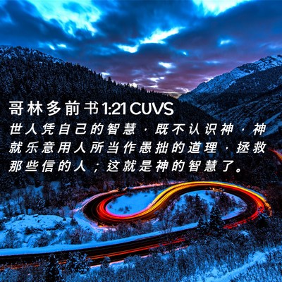 Picture 02 - 哥 林 多 前 书 1:21 CUVS - 世 人 凭 自 己 的 智 慧 ， 既 不 认 - Bible Verse Picture