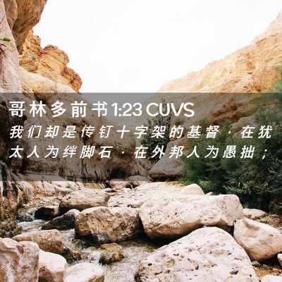 Picture 02 - 哥 林 多 前 书 1:23 CUVS - 我 们 却 是 传 钉 十 字 架 的 基 督 - Bible Verse Picture