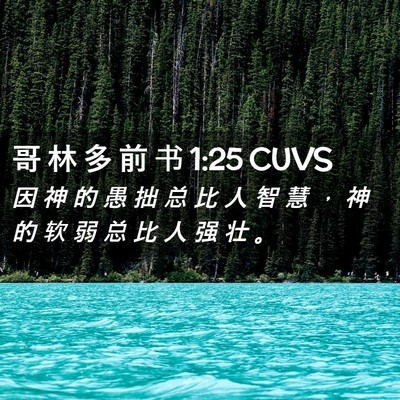 Picture 02 - 哥 林 多 前 书 1:25 CUVS - 因 神 的 愚 拙 总 比 人 智 慧 ， 神 - Bible Verse Picture
