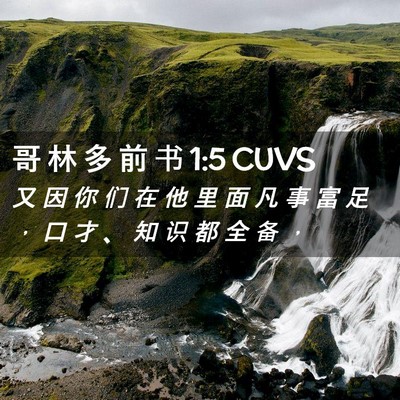 Picture 02 - 哥 林 多 前 书 1:5 CUVS - 又 因 你 们 在 他 里 面 凡 事 富 足 - Bible Verse Picture