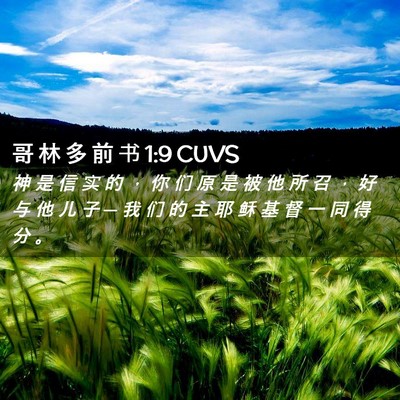 Picture 02 - 哥 林 多 前 书 1:9 CUVS - 神 是 信 实 的 ， 你 们 原 是 被 他 - Bible Verse Picture