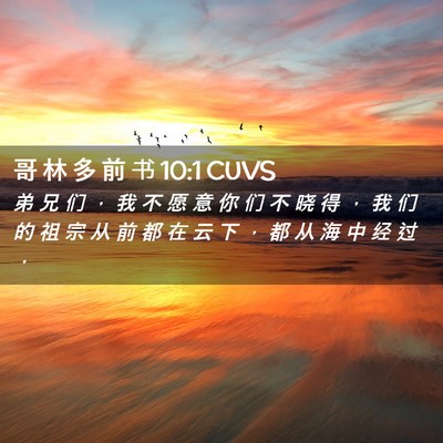 Picture 02 - 哥 林 多 前 书 10:1 CUVS - 弟 兄 们 ， 我 不 愿 意 你 们 不 晓 - Bible Verse Picture
