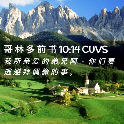 Picture 02 - 哥 林 多 前 书 10:14 CUVS - 我 所 亲 爱 的 弟 兄 阿 ， 你 们 要 - Bible Verse Picture