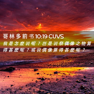 Picture 02 - 哥 林 多 前 书 10:19 CUVS - 我 是 怎 麽 说 呢 ？ 岂 是 说 祭 偶 - Bible Verse Picture