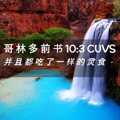 Picture 02 - 哥 林 多 前 书 10:3 CUVS - 并 且 都 吃 了 一 样 的 灵 食 - Bible Verse Picture