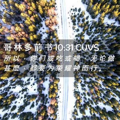 Picture 02 - 哥 林 多 前 书 10:31 CUVS - 所 以 ， 你 们 或 吃 或 喝 ， 无 论 - Bible Verse Picture