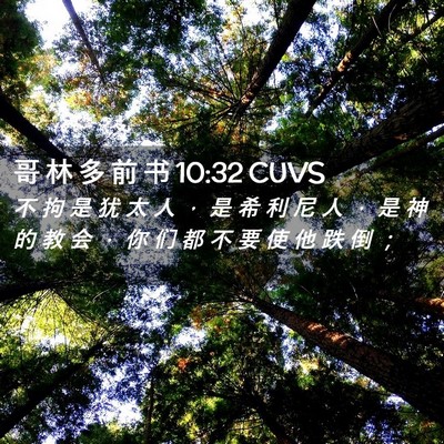Picture 02 - 哥 林 多 前 书 10:32 CUVS - 不 拘 是 犹 太 人 ， 是 希 利 尼 人 - Bible Verse Picture