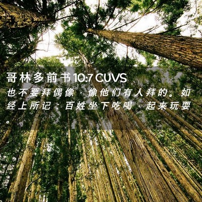 Picture 02 - 哥 林 多 前 书 10:7 CUVS - 也 不 要 拜 偶 像 ， 像 他 们 有 人 - Bible Verse Picture