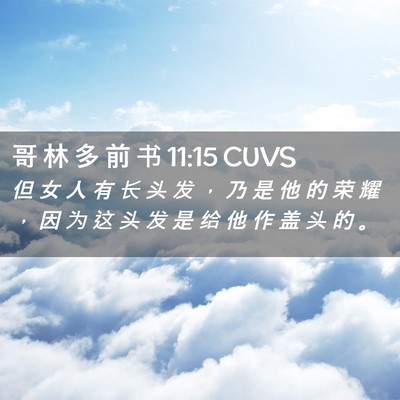 Picture 02 - 哥 林 多 前 书 11:15 CUVS - 但 女 人 有 长 头 发 ， 乃 是 他 的 - Bible Verse Picture