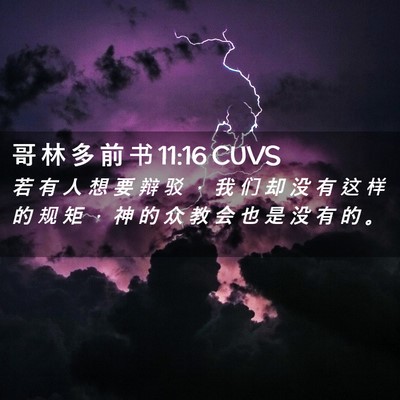 Picture 02 - 哥 林 多 前 书 11:16 CUVS - 若 有 人 想 要 辩 驳 ， 我 们 却 没 - Bible Verse Picture