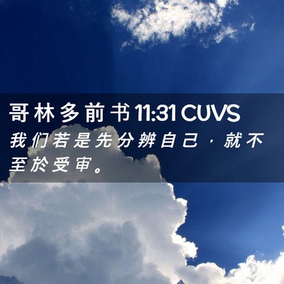 Picture 02 - 哥 林 多 前 书 11:31 CUVS - 我 们 若 是 先 分 辨 自 己 ， 就 不 - Bible Verse Picture