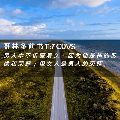 Picture 02 - 哥 林 多 前 书 11:7 CUVS - 男 人 本 不 该 蒙 着 头 ， 因 为 他 - Bible Verse Picture