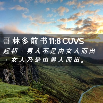 Picture 02 - 哥 林 多 前 书 11:8 CUVS - 起 初 ， 男 人 不 是 由 女 人 而 出 - Bible Verse Picture