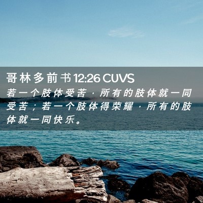 Picture 02 - 哥 林 多 前 书 12:26 CUVS - 若 一 个 肢 体 受 苦 ， 所 有 的 肢 - Bible Verse Picture