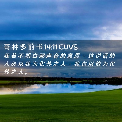 Picture 02 - 哥 林 多 前 书 14:11 CUVS - 我 若 不 明 白 那 声 音 的 意 思 ， - Bible Verse Picture
