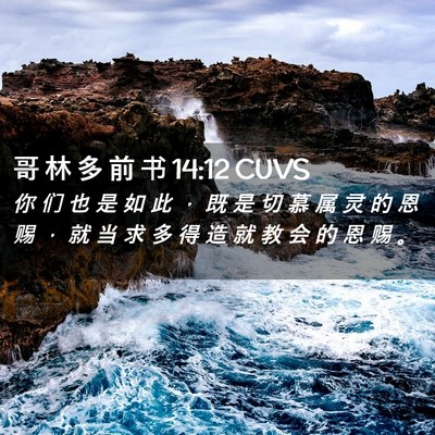 Picture 02 - 哥 林 多 前 书 14:12 CUVS - 你 们 也 是 如 此 ， 既 是 切 慕 属 - Bible Verse Picture