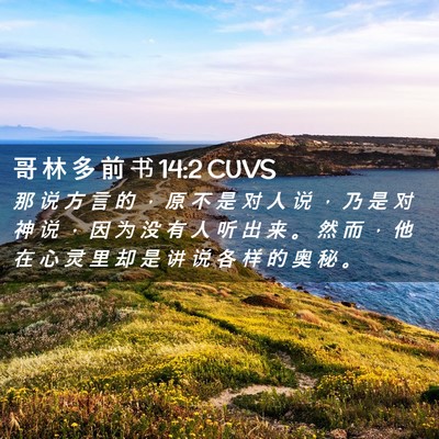 Picture 02 - 哥 林 多 前 书 14:2 CUVS - 那 说 方 言 的 ， 原 不 是 对 人 说 - Bible Verse Picture