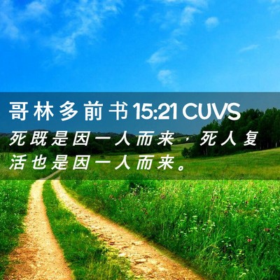Picture 02 - 哥 林 多 前 书 15:21 CUVS - 死 既 是 因 一 人 而 来 ， 死 人 复 - Bible Verse Picture