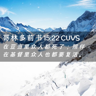 Picture 02 - 哥 林 多 前 书 15:22 CUVS - 在 亚 当 里 众 人 都 死 了 ； 照 样 - Bible Verse Picture