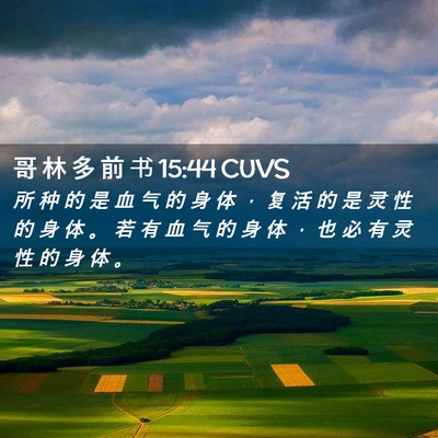 Picture 02 - 哥 林 多 前 书 15:44 CUVS - 所 种 的 是 血 气 的 身 体 ， 复 活 - Bible Verse Picture