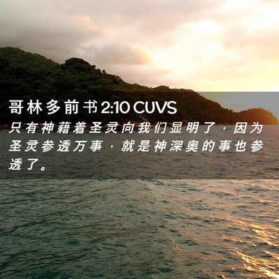 Picture 02 - 哥 林 多 前 书 2:10 CUVS - 只 有 神 藉 着 圣 灵 向 我 们 显 明 - Bible Verse Picture