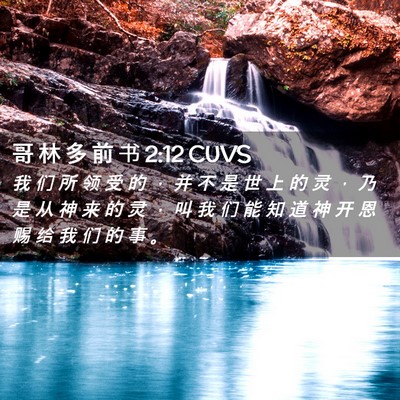 Picture 02 - 哥 林 多 前 书 2:12 CUVS - 我 们 所 领 受 的 ， 并 不 是 世 上 - Bible Verse Picture