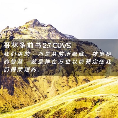 Picture 02 - 哥 林 多 前 书 2:7 CUVS - 我 们 讲 的 ， 乃 是 从 前 所 隐 藏 - Bible Verse Picture