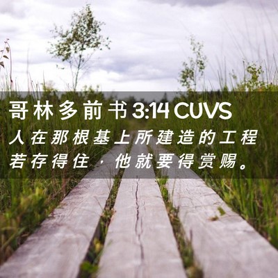 Picture 02 - 哥 林 多 前 书 3:14 CUVS - 人 在 那 根 基 上 所 建 造 的 工 程 - Bible Verse Picture