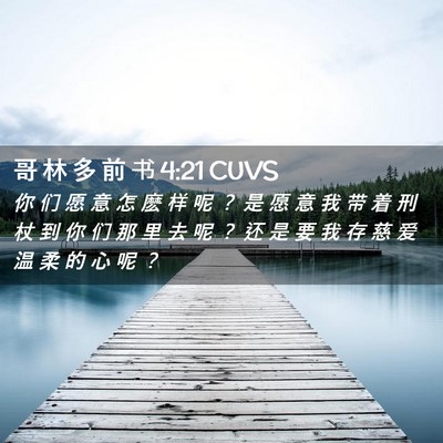 Picture 02 - 哥 林 多 前 书 4:21 CUVS - 你 们 愿 意 怎 麽 样 呢 ？ 是 愿 意 - Bible Verse Picture