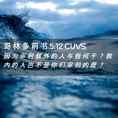 Picture 02 - 哥 林 多 前 书 5:12 CUVS - 因 为 审 判 教 外 的 人 与 我 何 干 - Bible Verse Picture