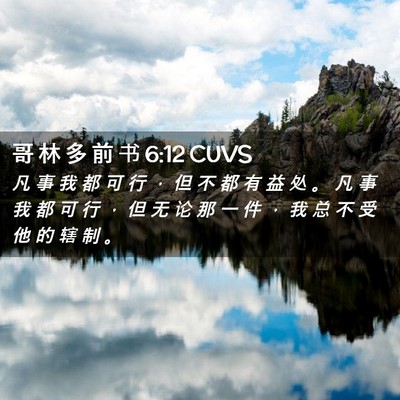 Picture 02 - 哥 林 多 前 书 6:12 CUVS - 凡 事 我 都 可 行 ， 但 不 都 有 益 - Bible Verse Picture