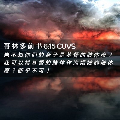 Picture 02 - 哥 林 多 前 书 6:15 CUVS - 岂 不 知 你 们 的 身 子 是 基 督 的 - Bible Verse Picture