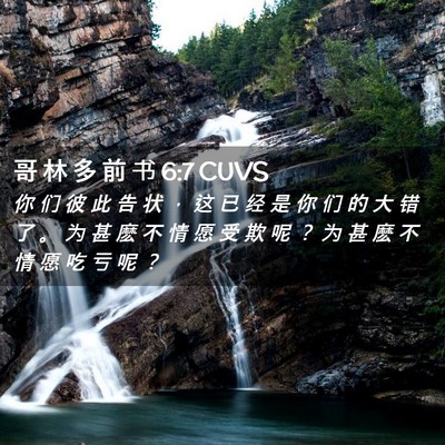 Picture 02 - 哥 林 多 前 书 6:7 CUVS - 你 们 彼 此 告 状 ， 这 已 经 是 你 - Bible Verse Picture