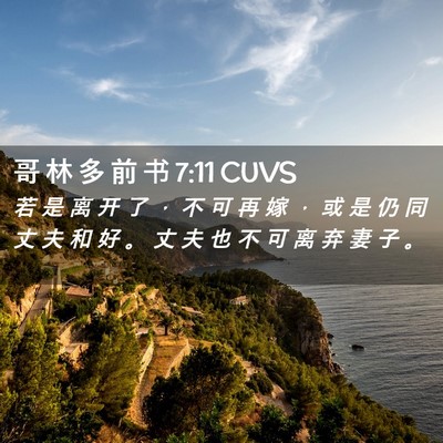 Picture 02 - 哥 林 多 前 书 7:11 CUVS - 若 是 离 开 了 ， 不 可 再 嫁 ， 或 - Bible Verse Picture